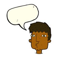 cartoon curious man with speech bubble N42