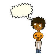 cartoon crazy excited woman with speech bubble N12