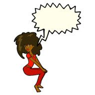 cartoon woman with big hair speech bubble N6