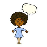 cartoon bitter old woman with speech bubble N12