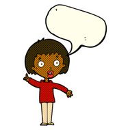 cartoon woman explaining her point with speech bubble N23