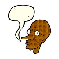 cartoon evil old man with speech bubble N12