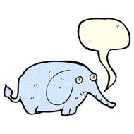 cartoon sad little elephant with speech bubble N6