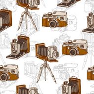Vintage Seamless Background with Retro Camera N2