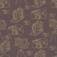 Vintage Seamless Background with Retro Camera N3