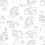 Vintage Seamless Background with Retro Camera N4