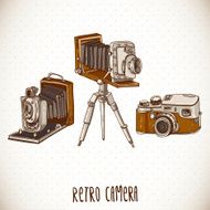 Set of Vintage Retro Camera