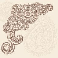 Paisley Henna Mehndi Swirl Doodles Vector