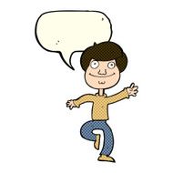 cartoon dancing man with speech bubble N11