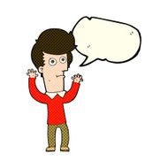 cartoon shocked man with speech bubble N66