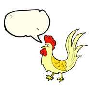cartoon cockerel with speech bubble N18