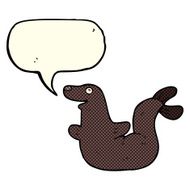 cartoon seal with speech bubble N12