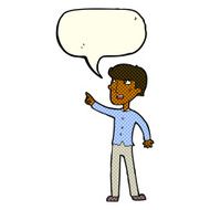 cartoon man pointing with speech bubble N116