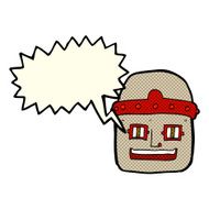 cartoon robot head with speech bubble N36