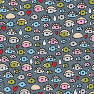 Seamless pattern with eyes