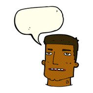 cartoon male head with speech bubble N6
