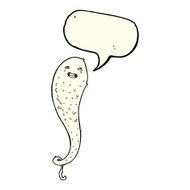cartoon spooky ghost with speech bubble N27