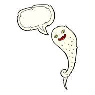 cartoon spooky ghost with speech bubble N28
