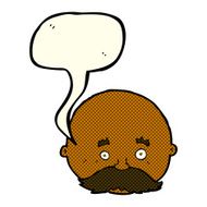 cartoon bald man with mustache speech bubble N10