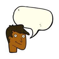 cartoon happy man with speech bubble N270