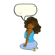 cartoon woman posing with speech bubble N18