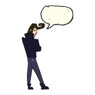 cartoon cool guy with speech bubble N6