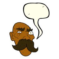 cartoon angry old man with speech bubble N81