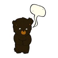 cute cartoon black bear with speech bubble N42