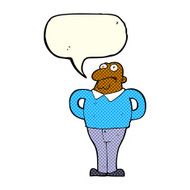cartoon worried man with speech bubble N57