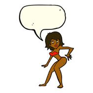 cartoon woman in bikini with speech bubble N33