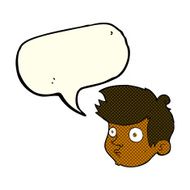 cartoon staring boy with speech bubble N18