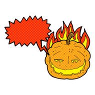 cartoon halloween pumpkin with speech bubble N10