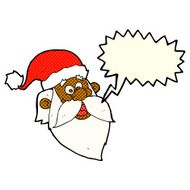 cartoon jolly santa claus face with speech bubble N6