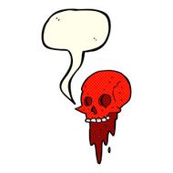 gross halloween skull cartoon with speech bubble N6
