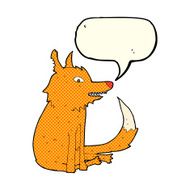 cartoon fox sitting with speech bubble N3