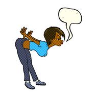 cartoon sexy woman with speech bubble N12