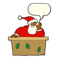 cartoon bored santa claus with speech bubble N5