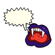 cartoon vampire lips with speech bubble N7