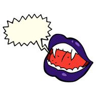 cartoon vampire lips with speech bubble N8