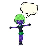 cartoon vampire girl with speech bubble N131