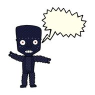 cartoon robot with speech bubble N107