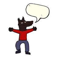 cartoon wolf man with speech bubble N27
