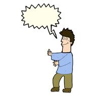 cartoon happy man with speech bubble N271