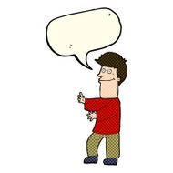 cartoon man gesturing with speech bubble N18