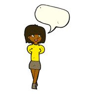 cartoon happy woman with speech bubble N152