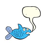 cartoon fish with speech bubble N47