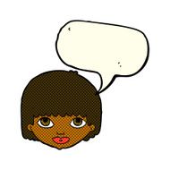 cartoon female face with speech bubble N87