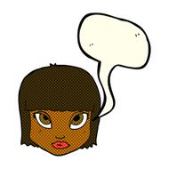 cartoon female face with speech bubble N88