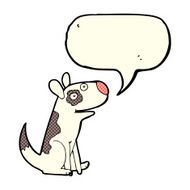 cartoon happy dog with speech bubble N46