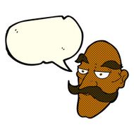 cartoon old man face with speech bubble N6